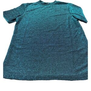 SUSLO COUTURE Shirt Men L Hunter Green Shimmer Slim Fit Short Sleeve STUNNING!!